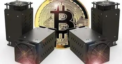 An expansive mining farm, showcasing rows of high-efficiency mining rigs powering through complex calculations.