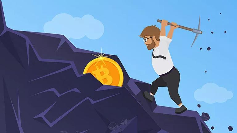 Bitcoin mining farm in operation